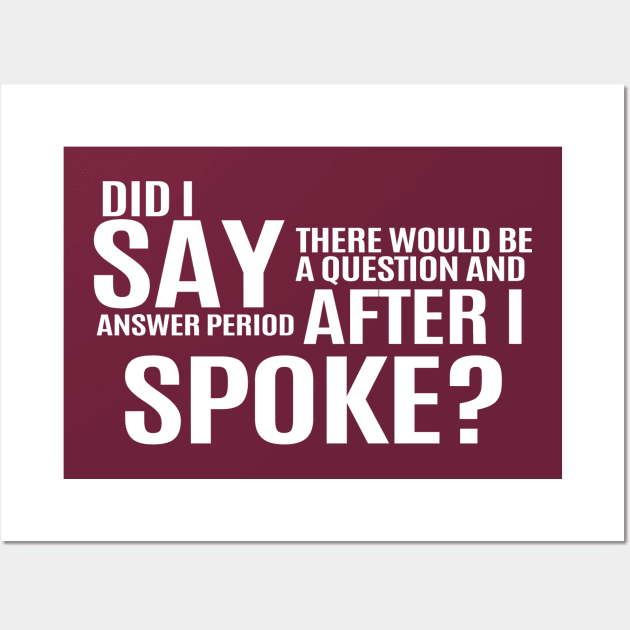 Question and Answer Period After I Spoke Wall Art by Cheri Carlisa Designs